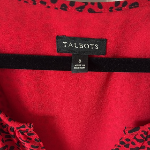 Talbots Red and Black Long Sleeve Dress NWOT - Picture 2 of 6